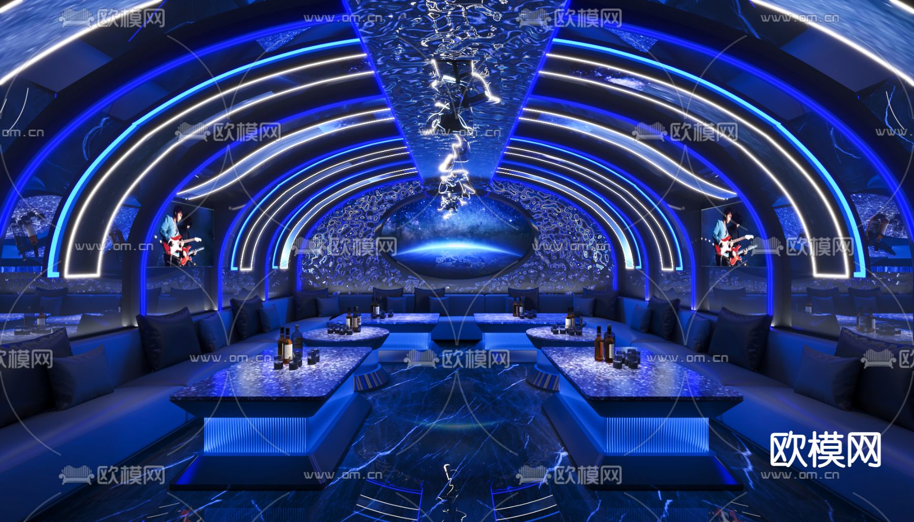 现代KTV包厢3d模型下载（渲染图1）