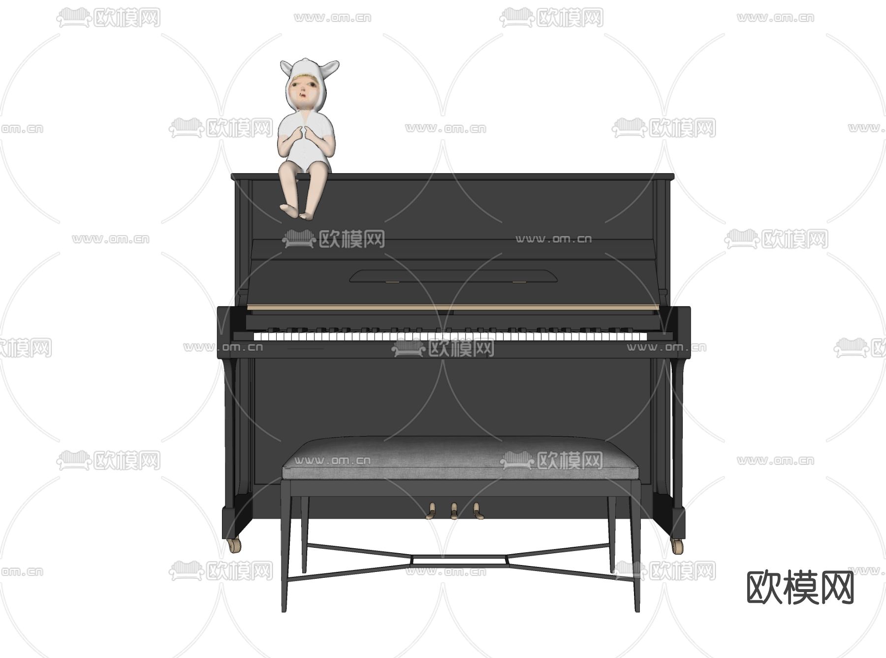 现代钢琴su模型