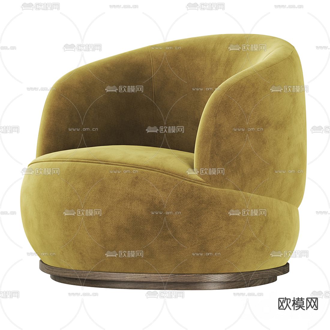 现代绒布单人沙发3d模型