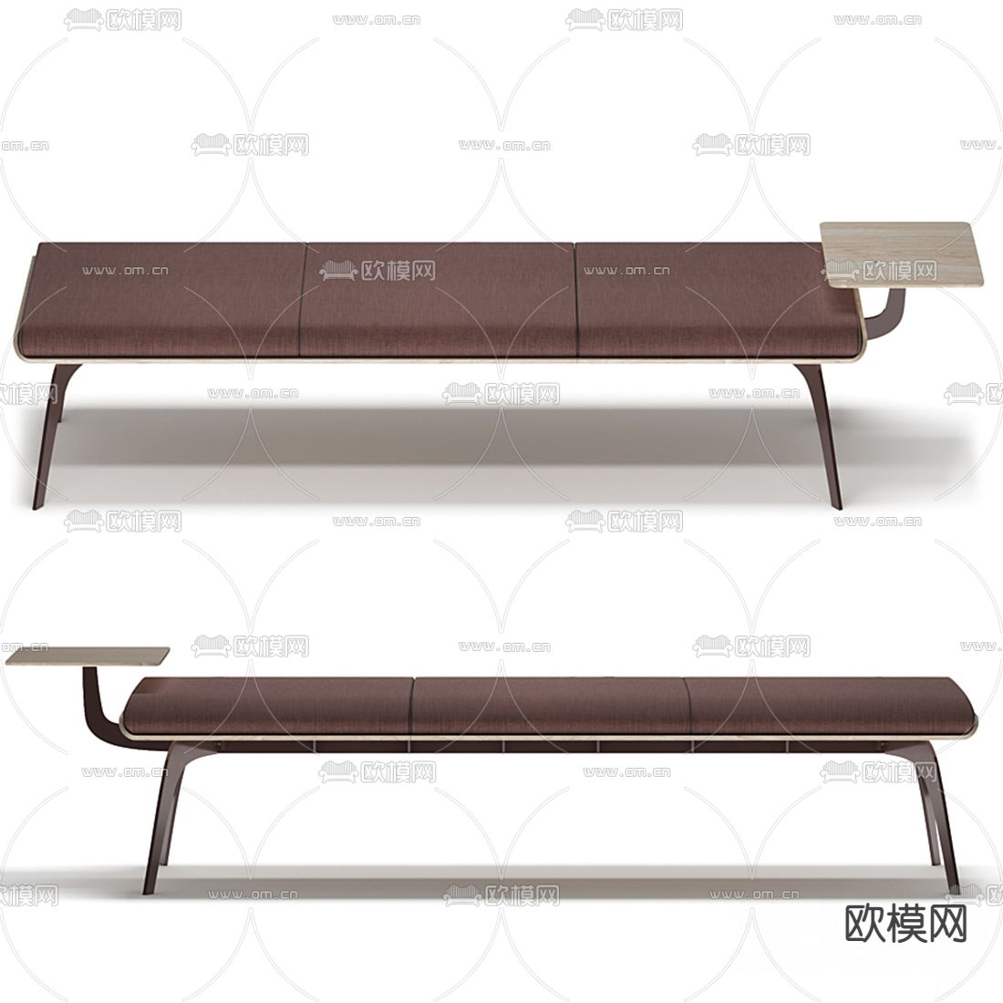 现代布艺脚踏3d模型