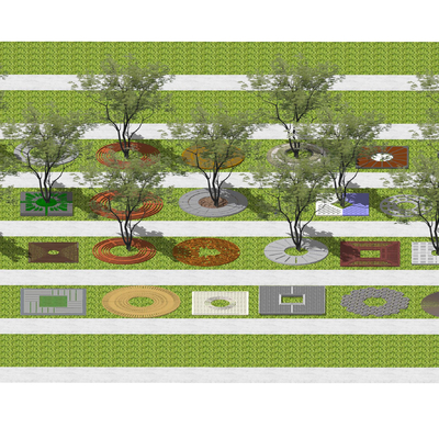  现代树池su模型 