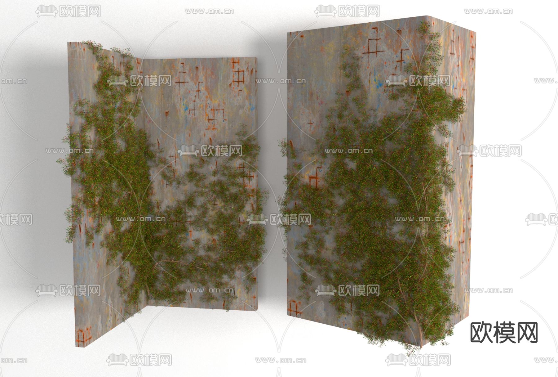 工业风植物墙免费3d模型下载