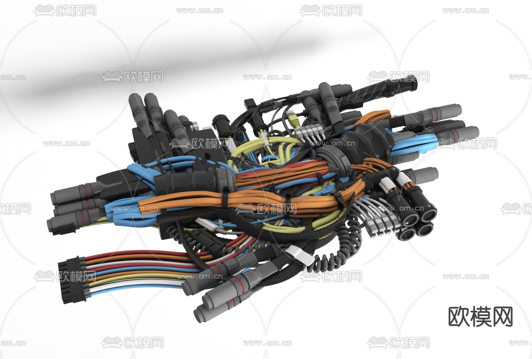 现代设备电线路免费3d模型下载