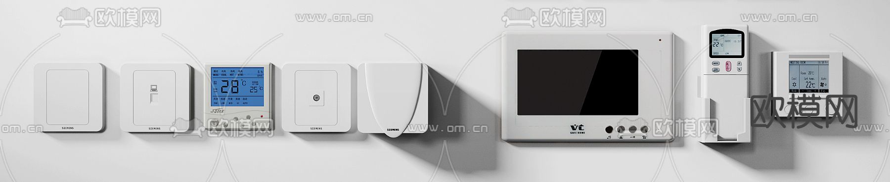 现代插座开关3d模型下载（渲染图4）