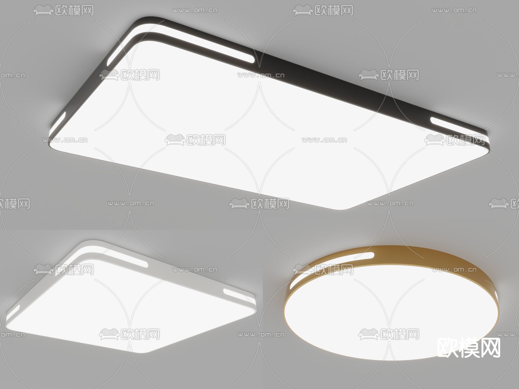 现代吸顶灯3d模型下载（渲染图1）