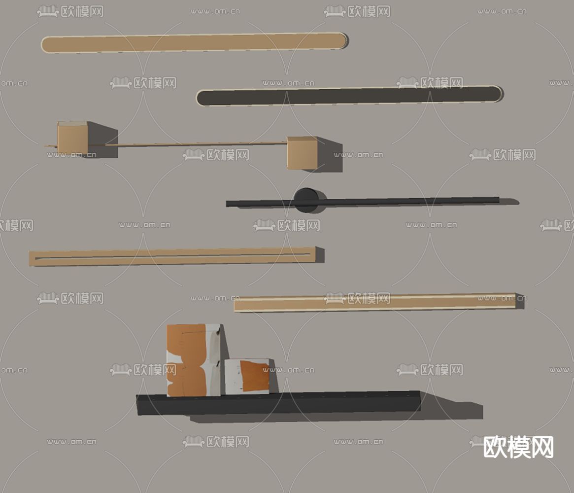 现代壁灯su模型