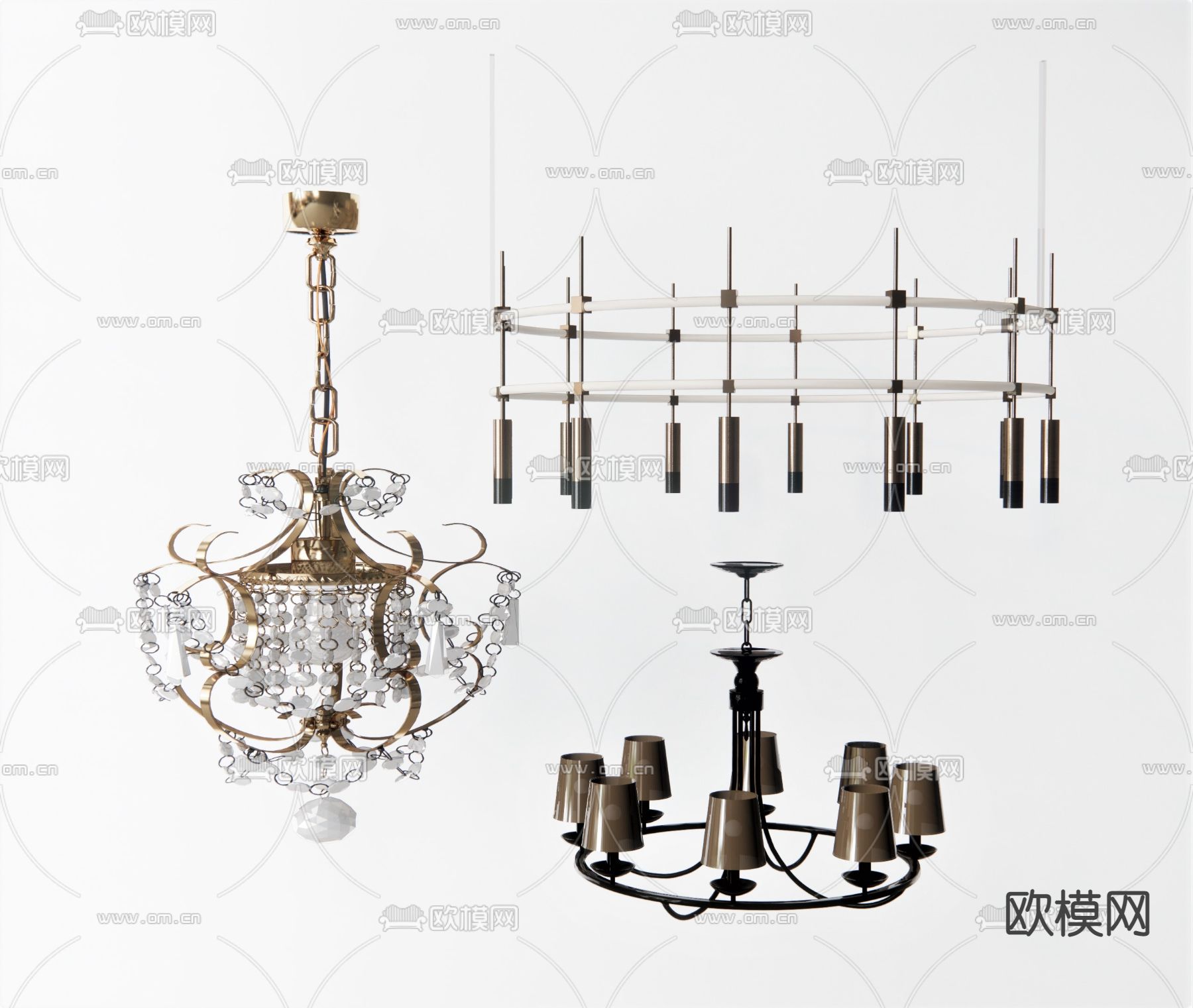 欧式装饰吊灯su模型下载（渲染图1）