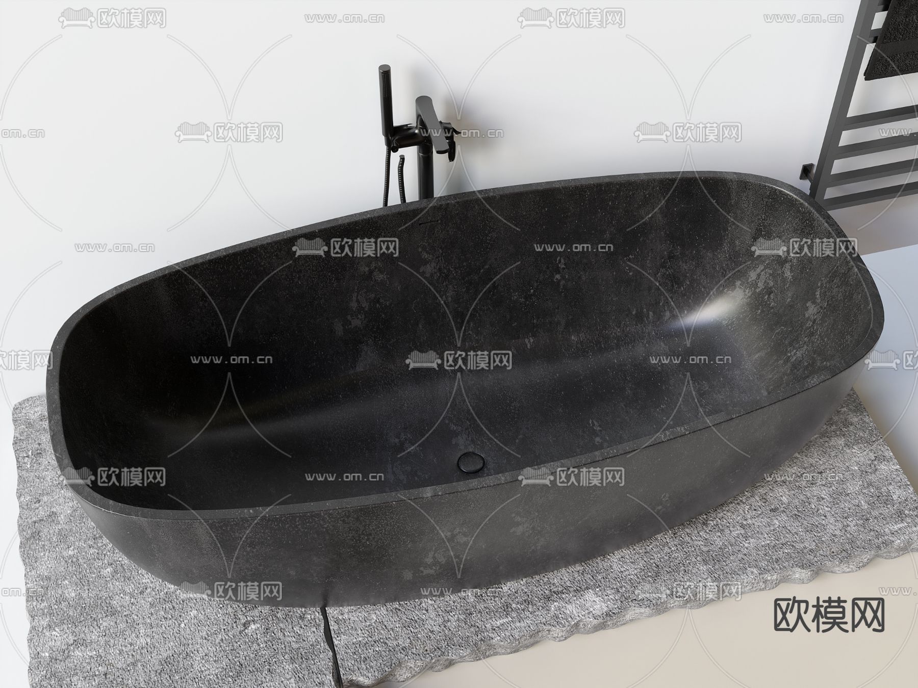 现代浴室柜洗手台浴缸3d模型下载（渲染图4）