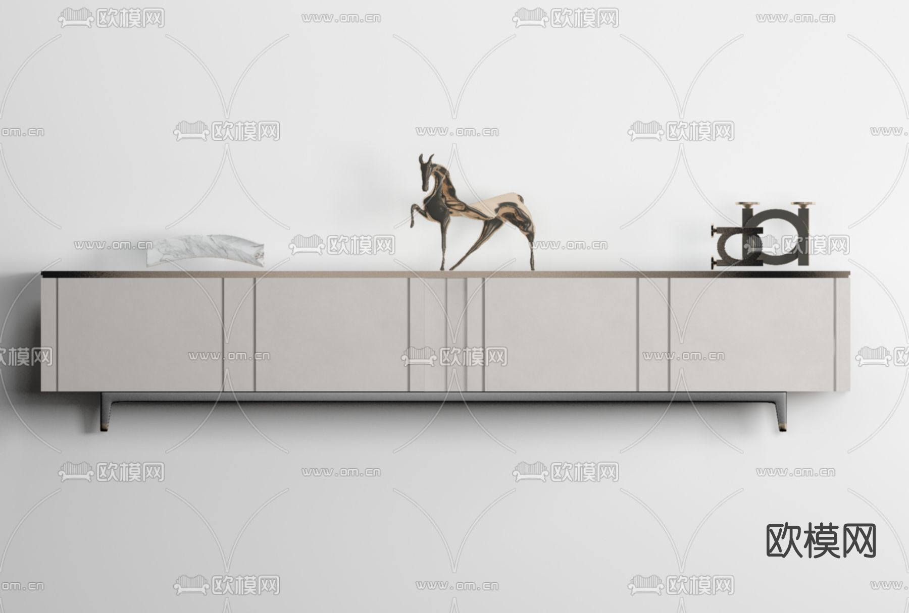 现代电视柜免费3d模型下载
