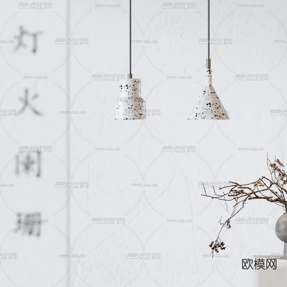 现代简约吊灯3d模型下载