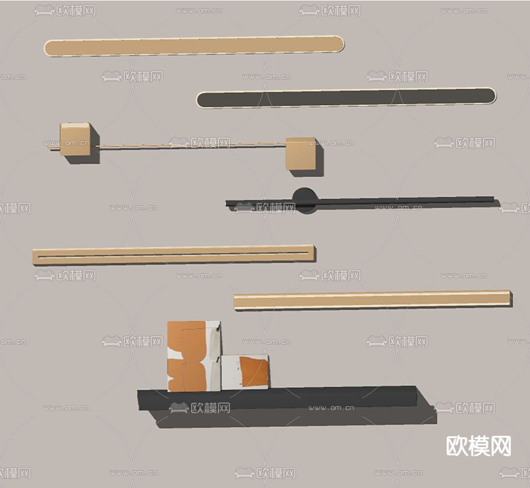 现代壁灯su模型