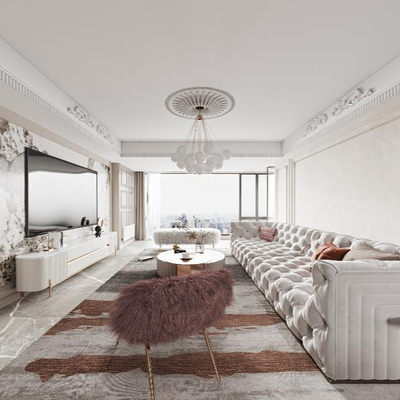 法式3d客餐厅模型-vr全景3d模型-3dmax模型免费下载-欧模网