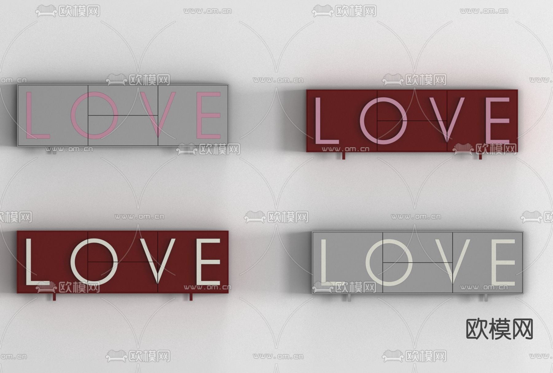 现代装饰标牌免费3d模型下载