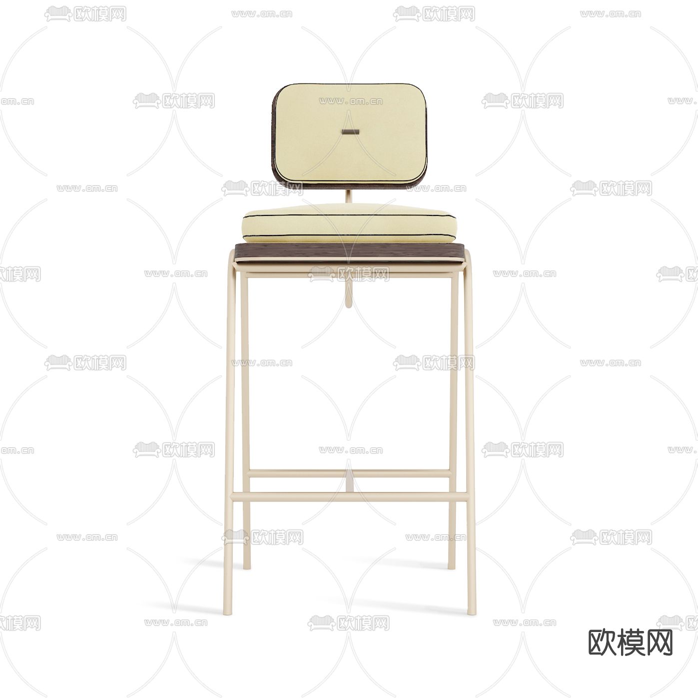现代绒布吧台椅3d模型下载（渲染图6）