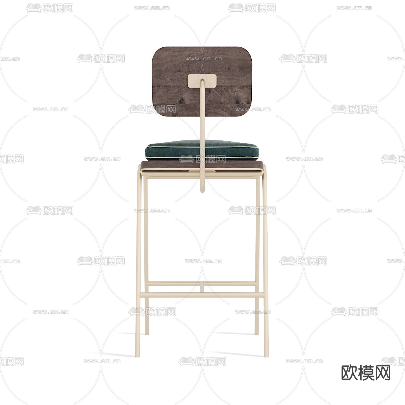 现代绒布吧台椅3d模型下载（渲染图8）
