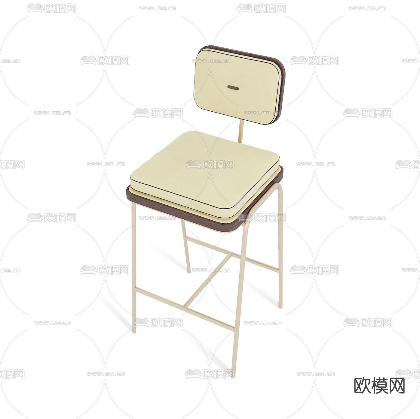 现代绒布吧台椅3d模型下载（渲染图5）