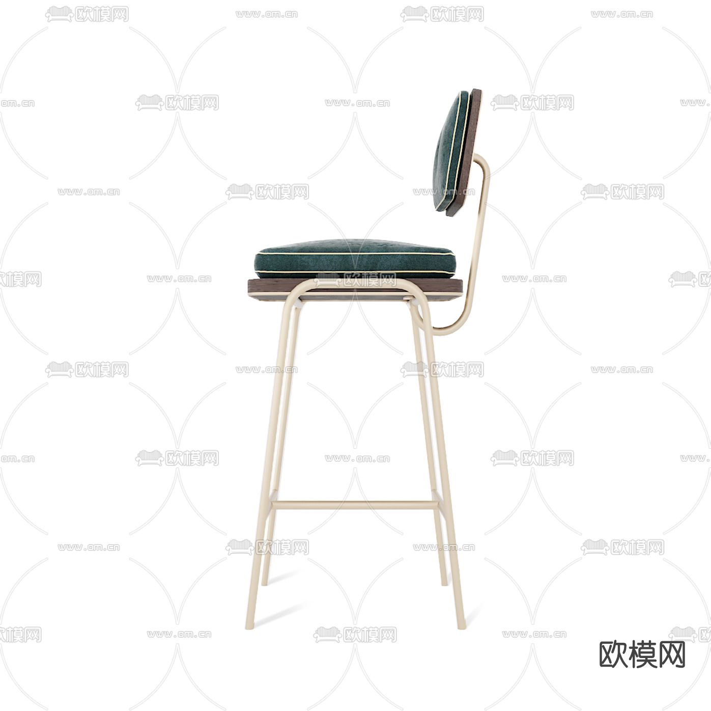 现代绒布吧台椅3d模型下载（渲染图9）