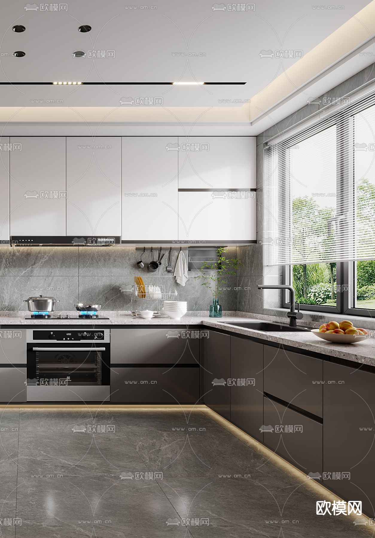 现代厨房3d模型下载（渲染图2）