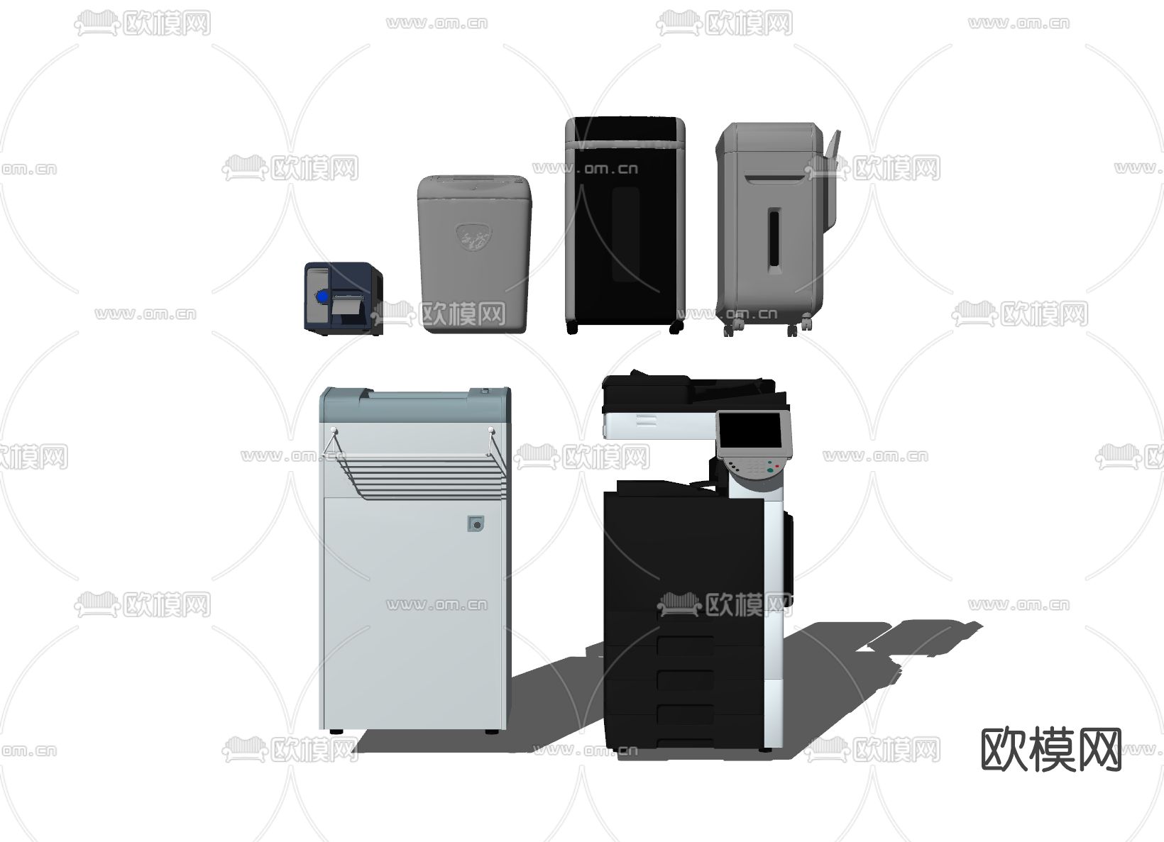 现代办公打印机su模型下载（渲染图1）