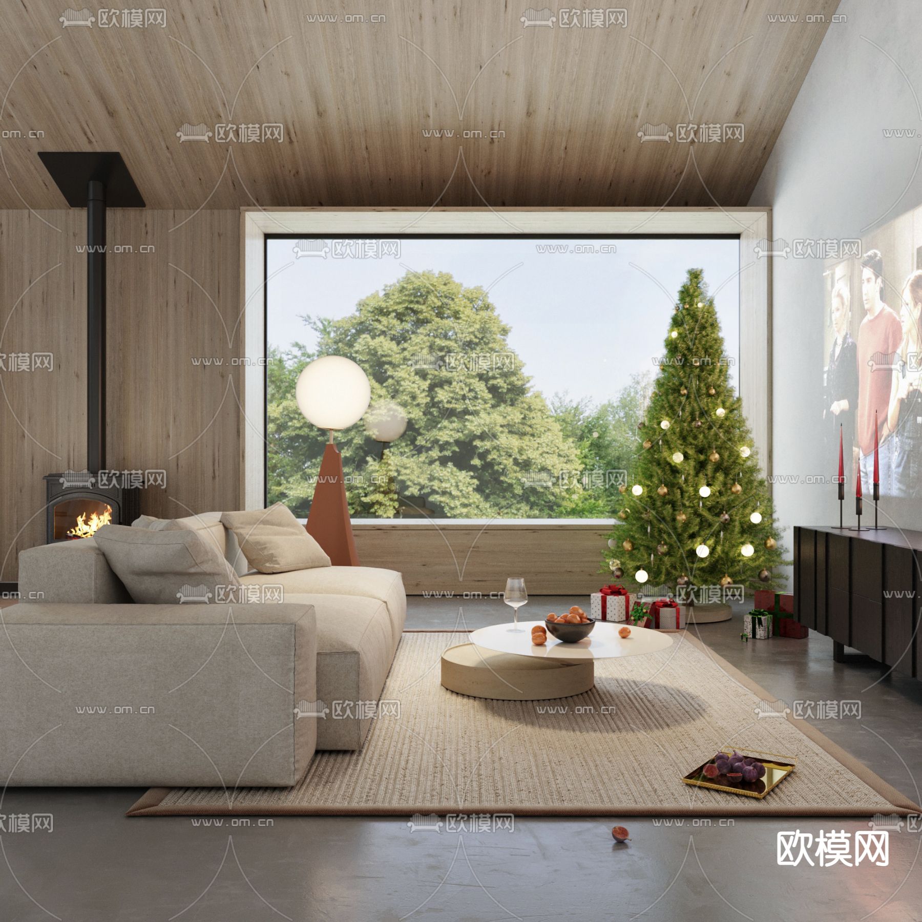 现代客厅3d模型