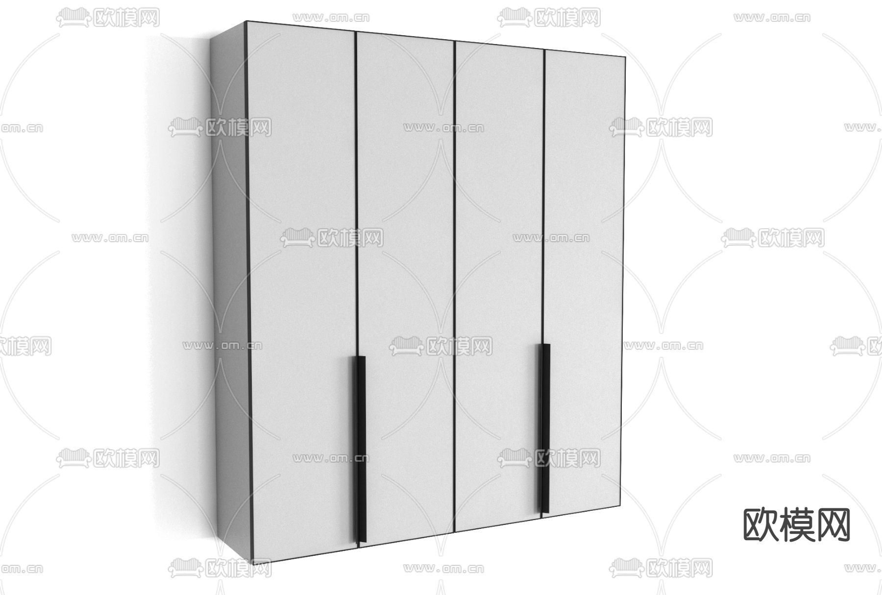 现代极简衣柜免费3d模型下载