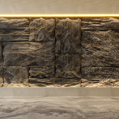 岩石背景墙3d模型