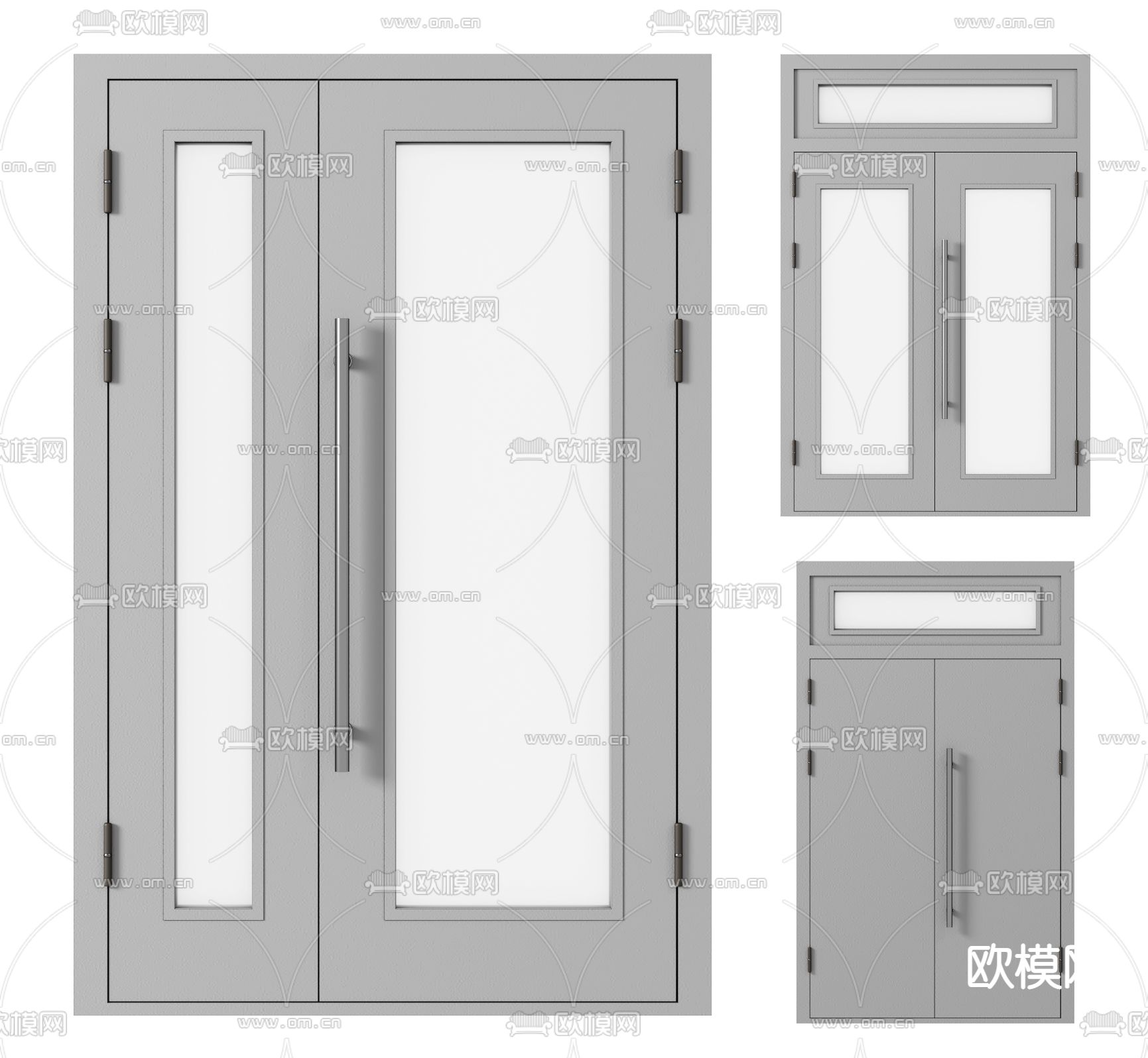 现代防火门消防门3d模型下载（渲染图2）