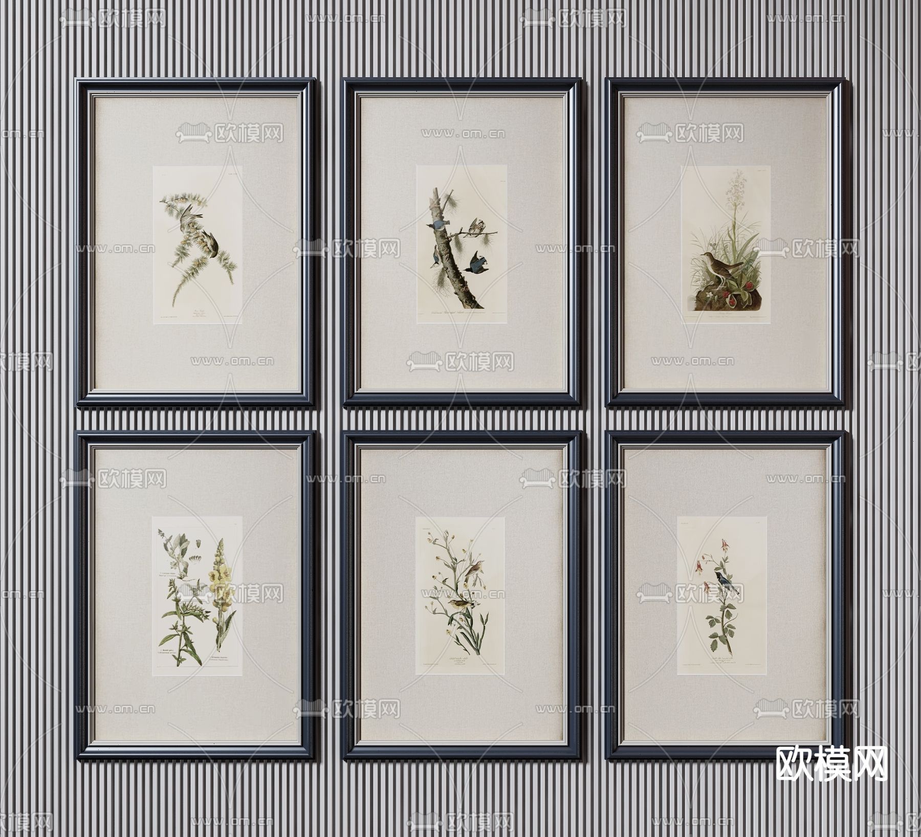 美式装饰画挂画3d模型下载