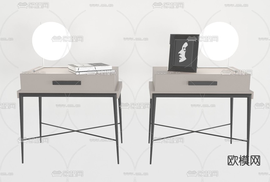 现代边几角几免费3d模型下载