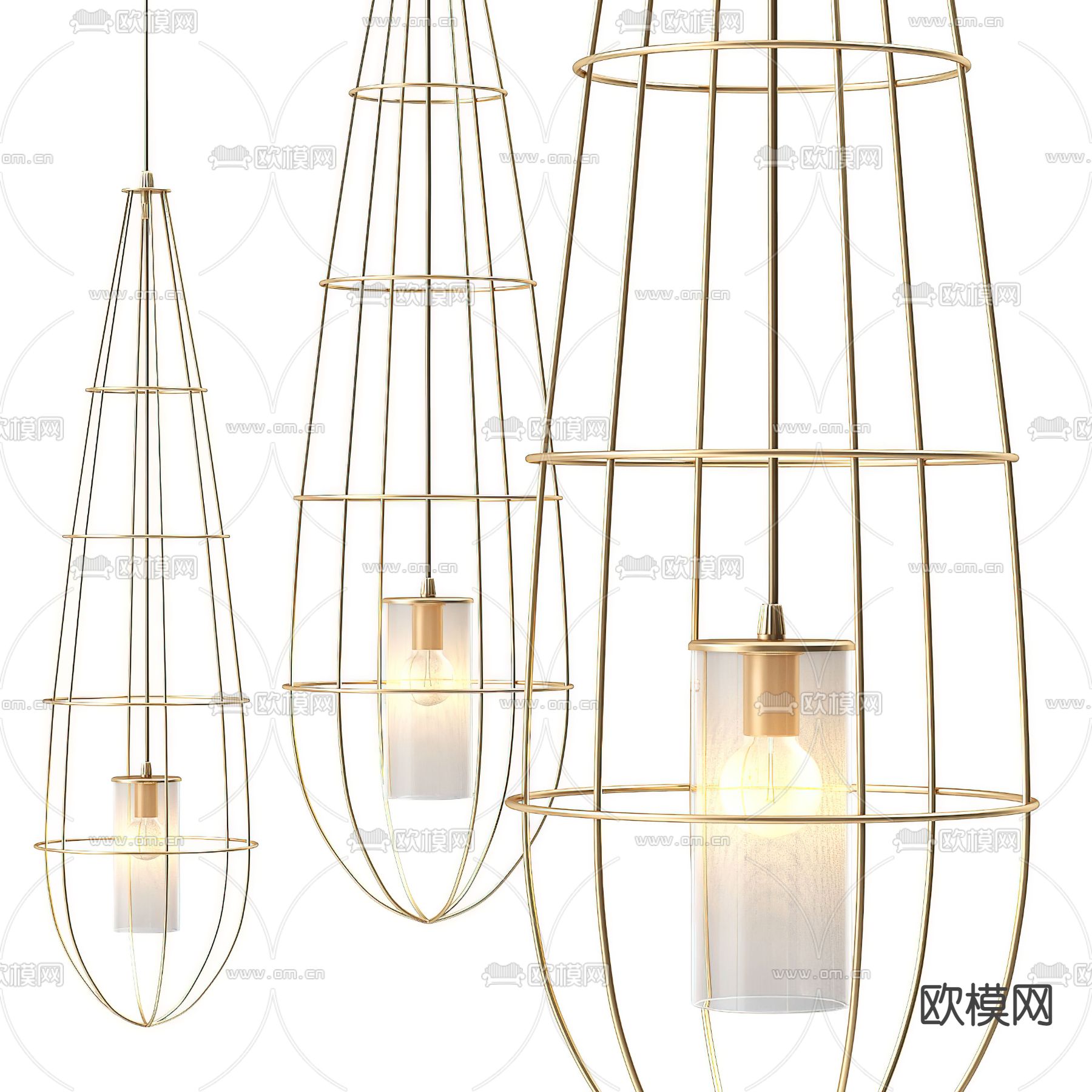 FLOS 现代金属吊灯3d模型下载