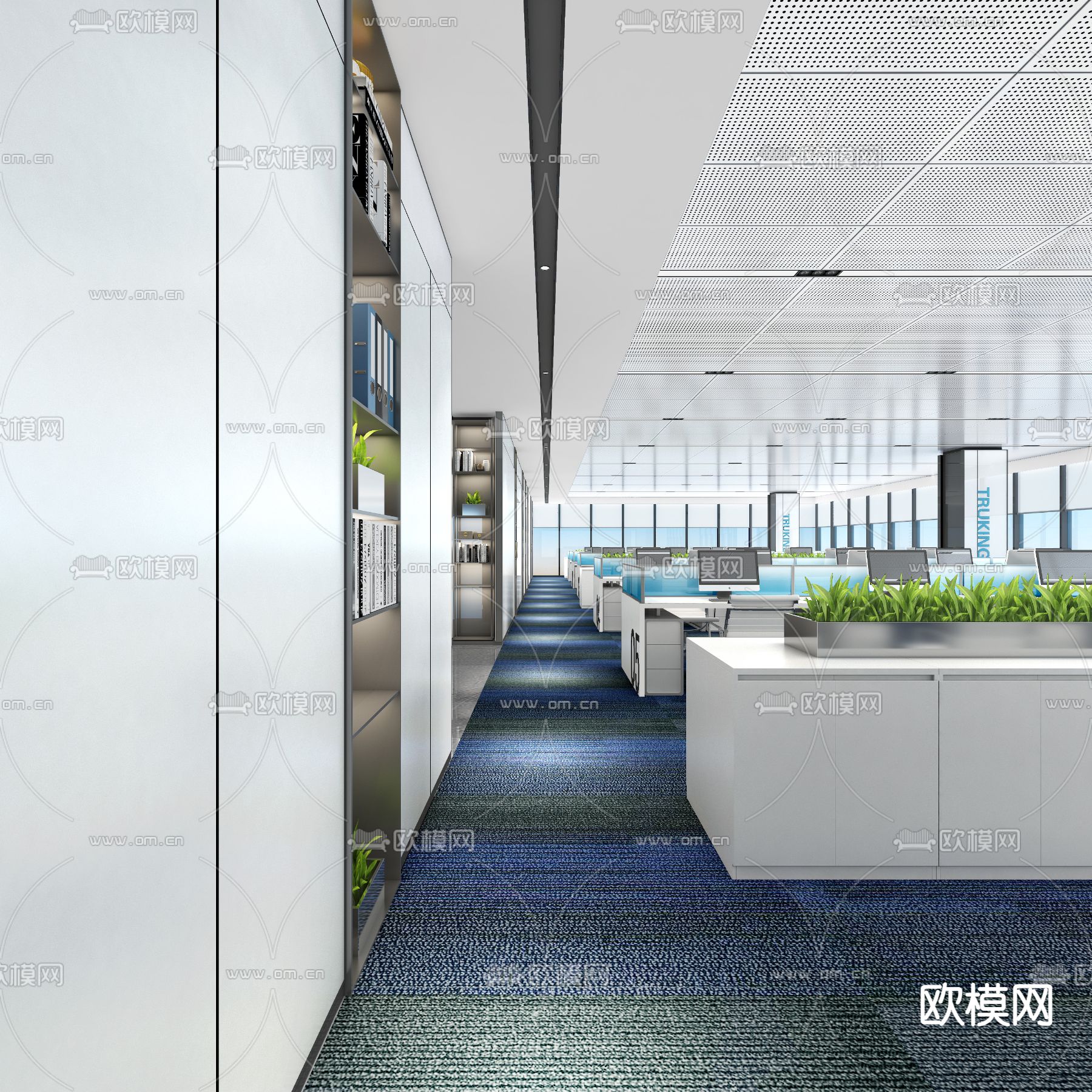 现代公共开敞办公室3d模型下载_ID11716004_3dmax免费模型-欧模网
