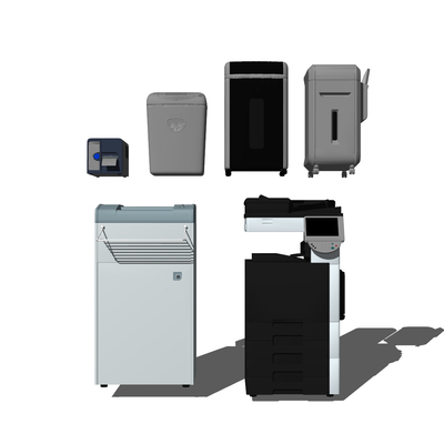  现代办公打印机su模型 