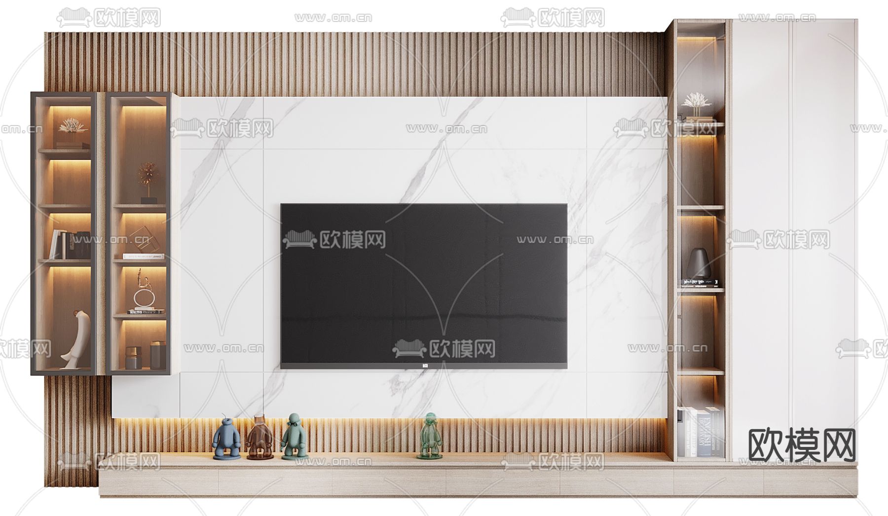 现代电视背景墙3d模型