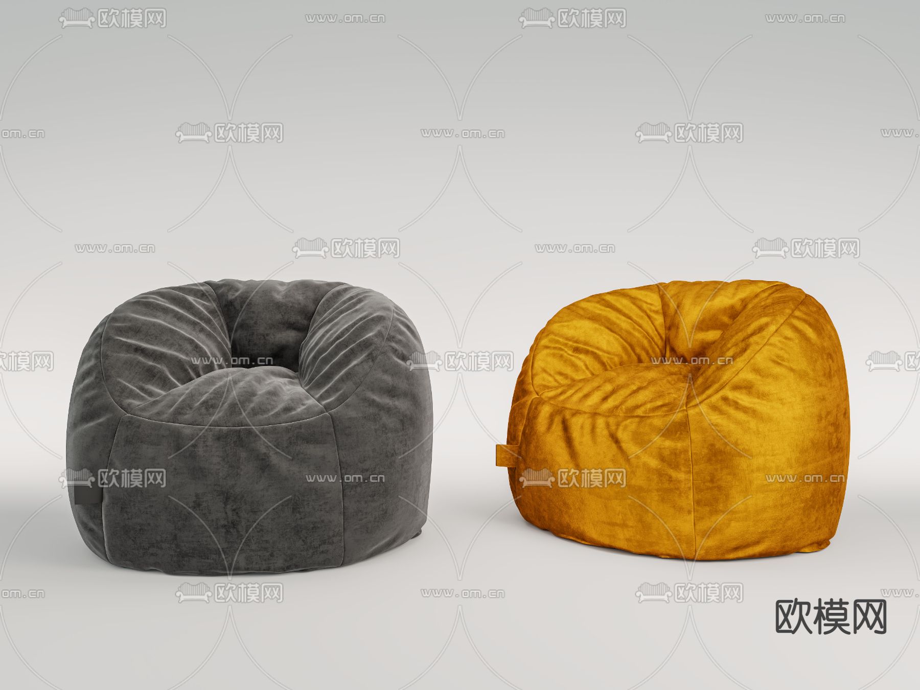 现代布艺懒人沙发3d模型下载