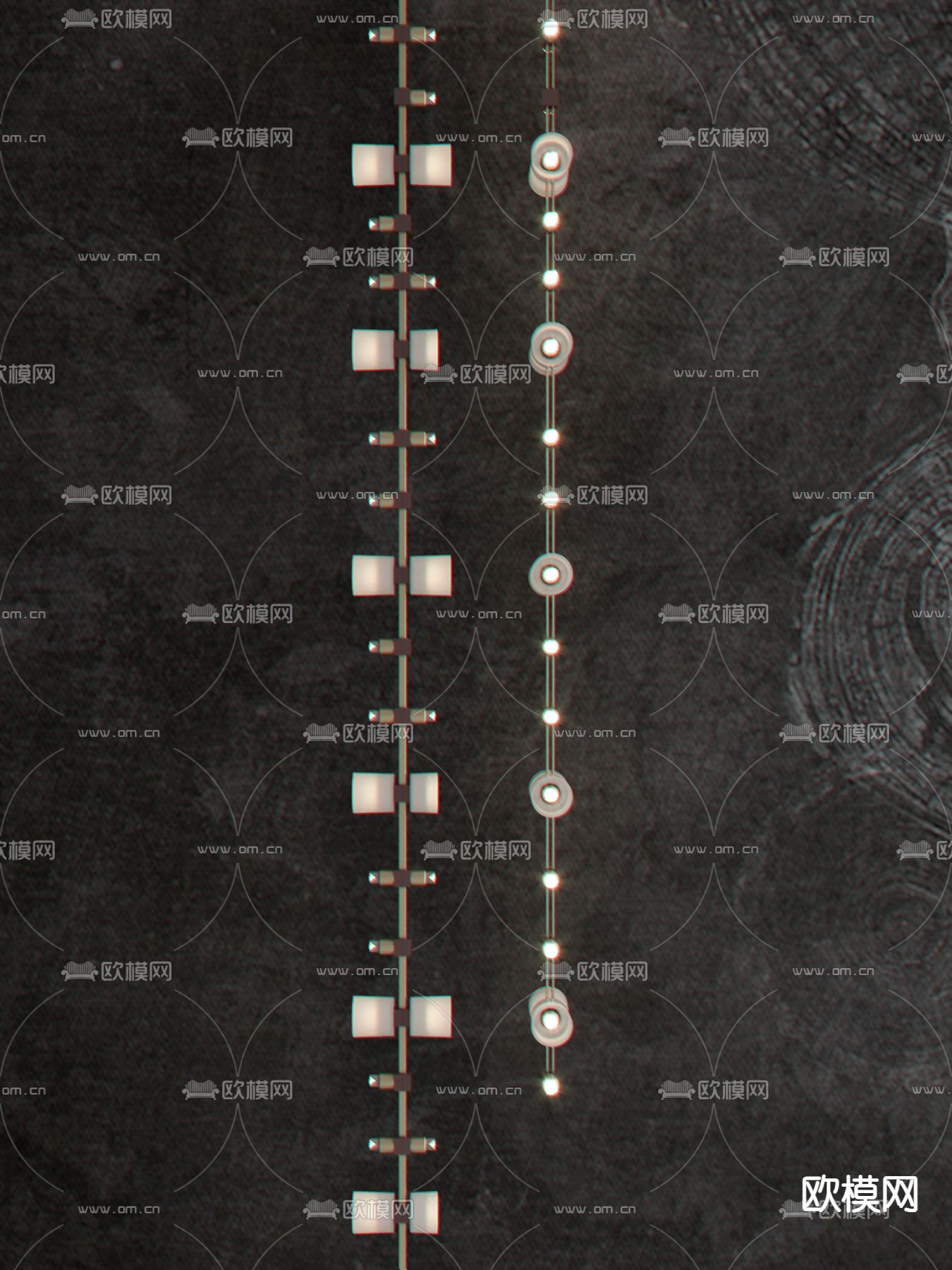 现代长条装饰灯儿童椅3d模型下载（渲染图2）