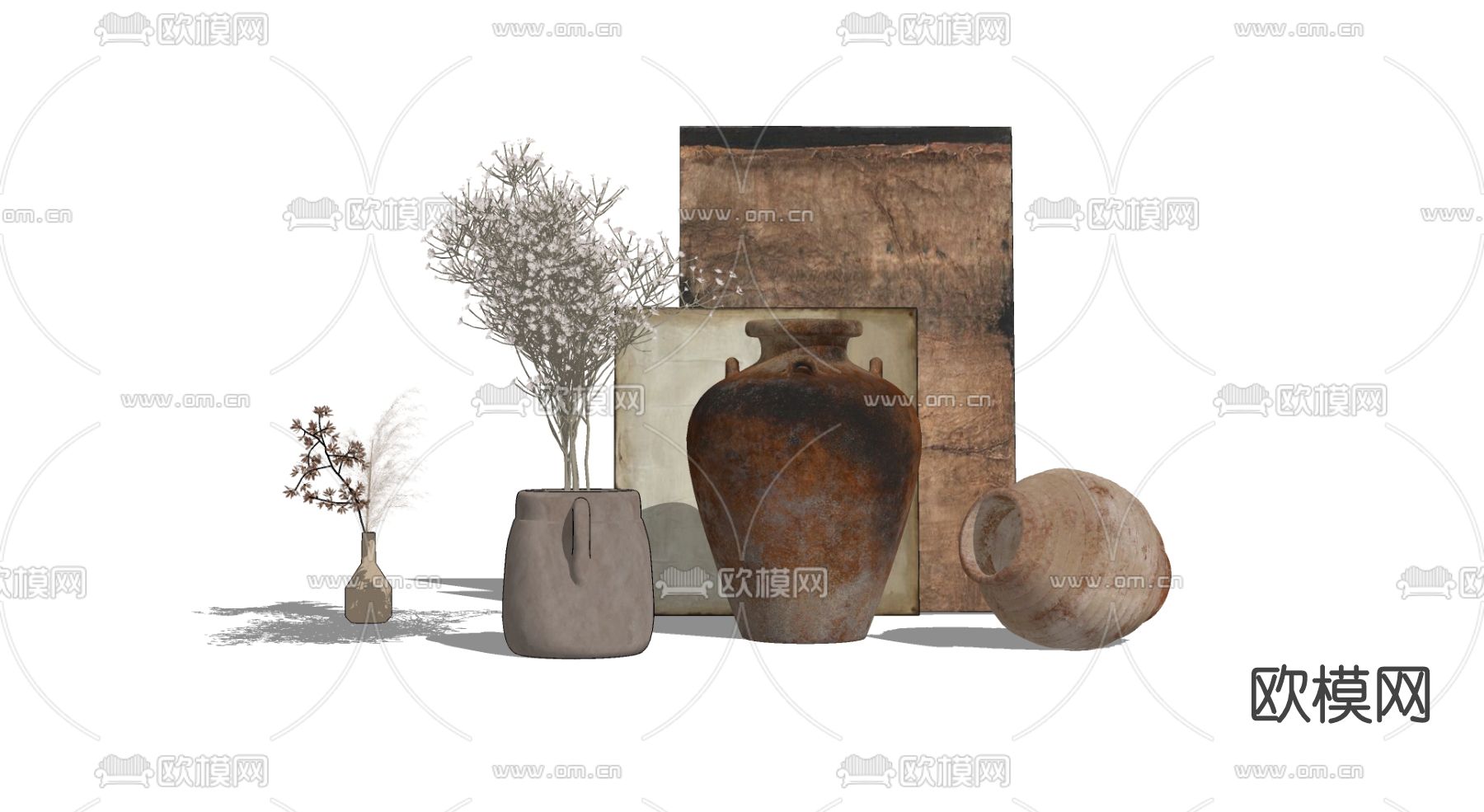 侘寂陶罐摆件su模型下载（渲染图2）