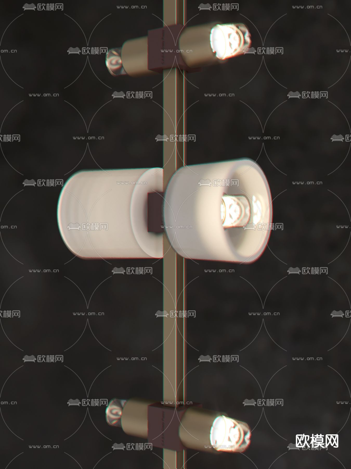 现代长条装饰灯儿童椅3d模型下载（渲染图4）