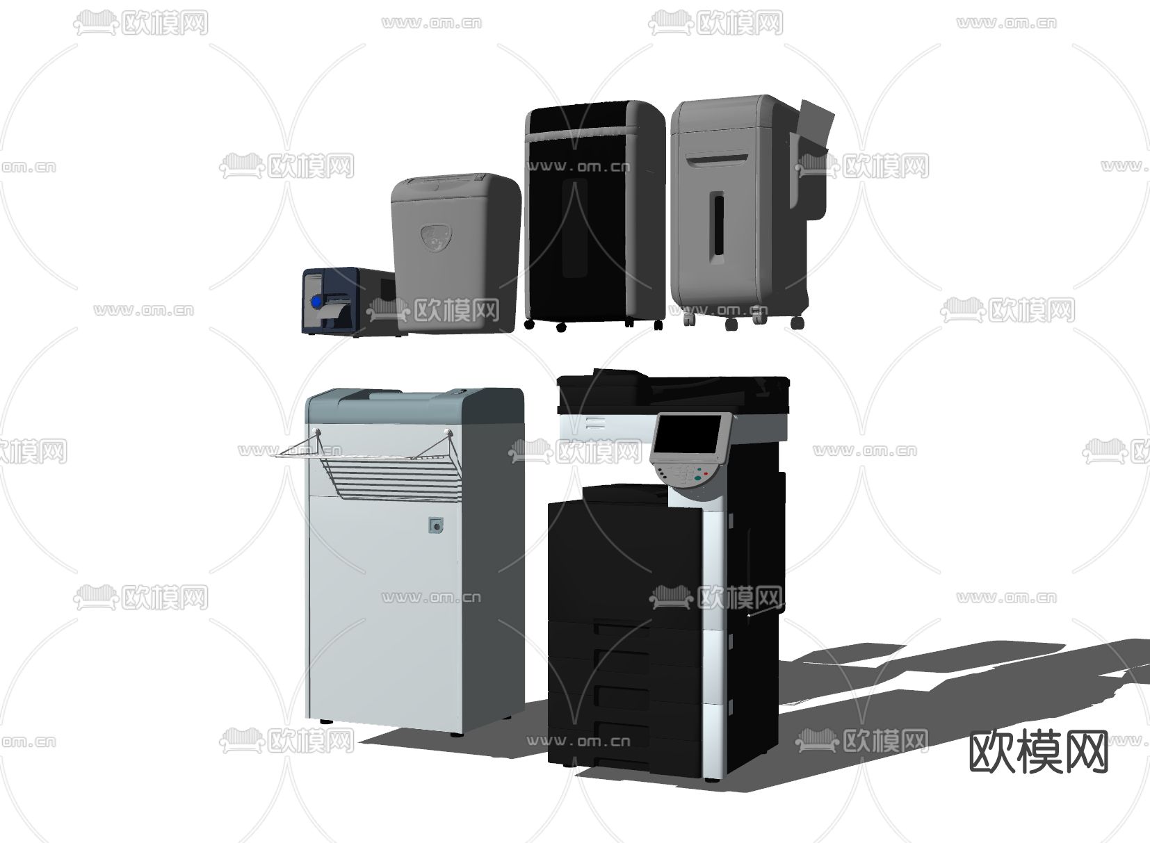 现代办公打印机su模型下载（渲染图2）