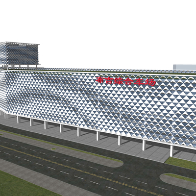  现代停车楼su模型 