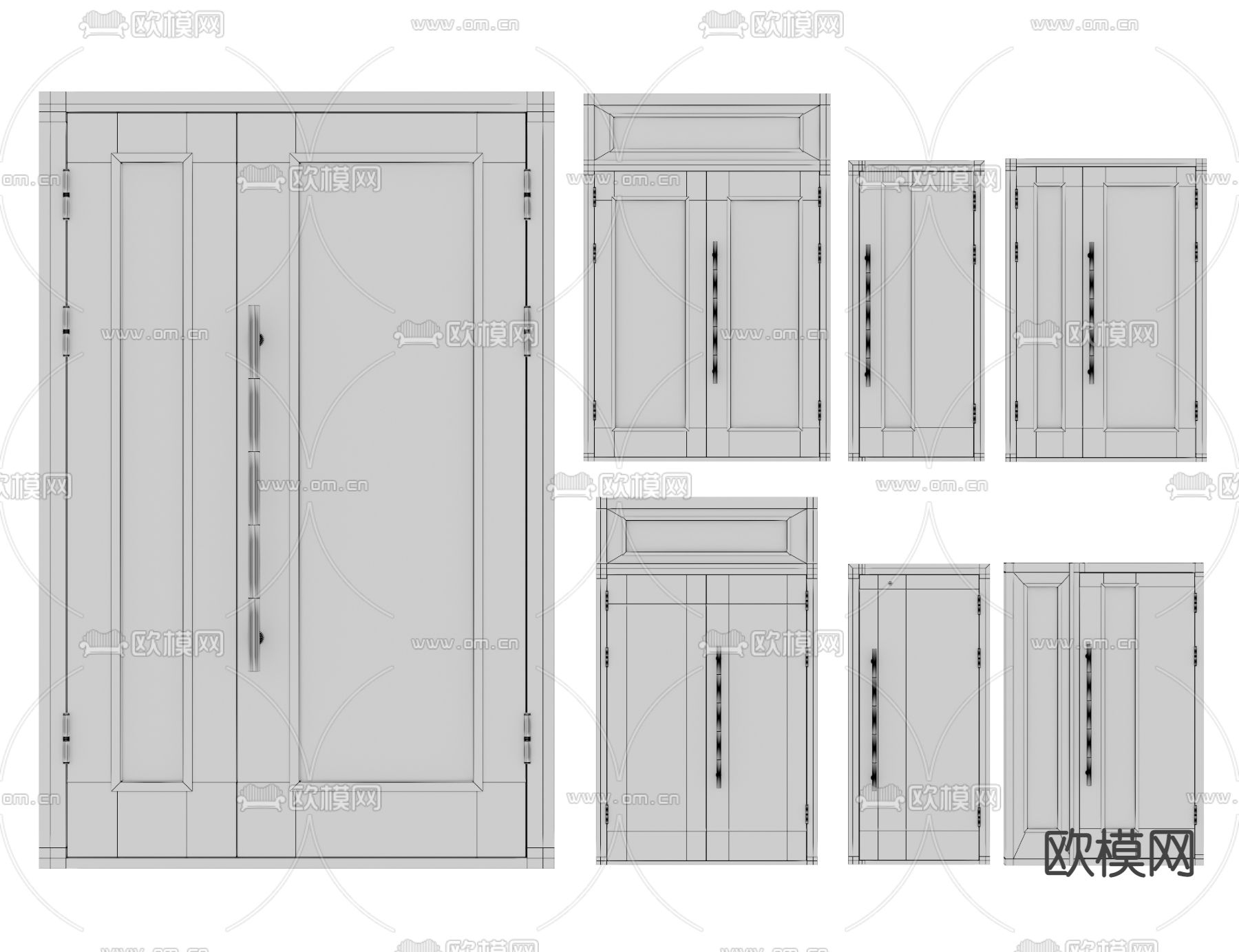 现代防火门消防门3d模型下载（渲染图3）