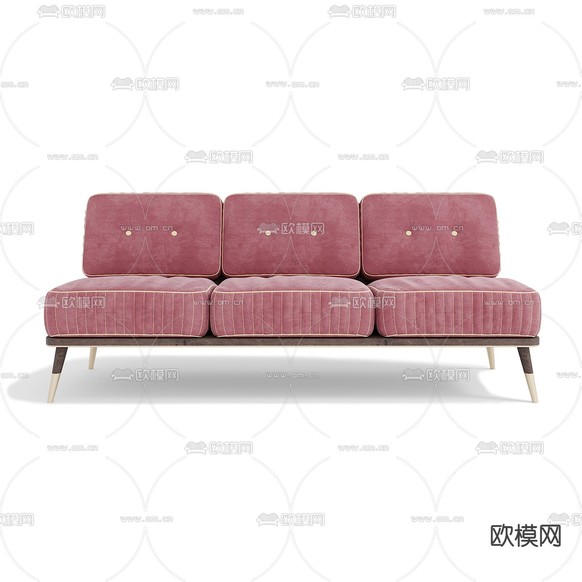 现代布艺多人沙发 三人沙发3d模型下载(渲染图6)