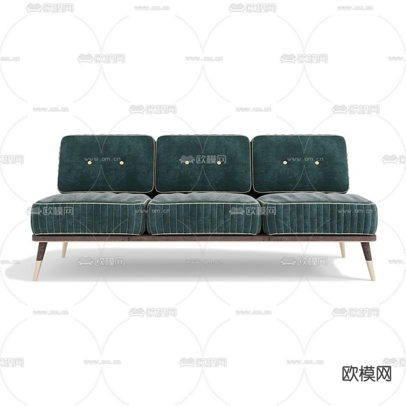 现代布艺多人沙发 三人沙发3d模型下载(渲染图4)