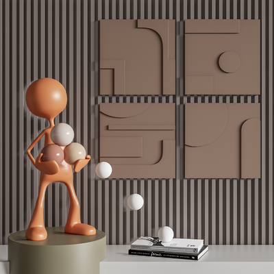  现代雕塑摆件su模型 