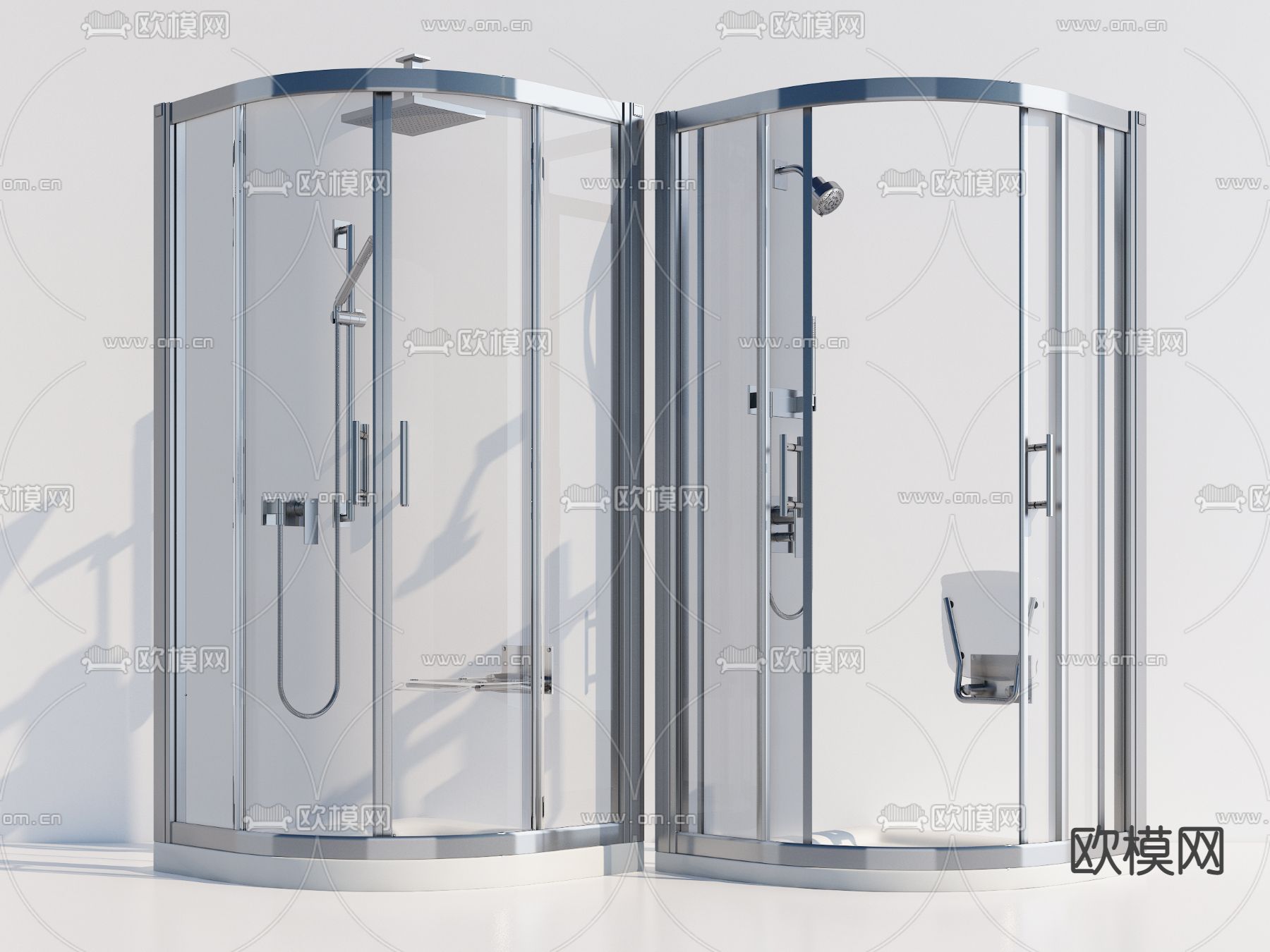 现代玻璃淋浴房3d模型下载