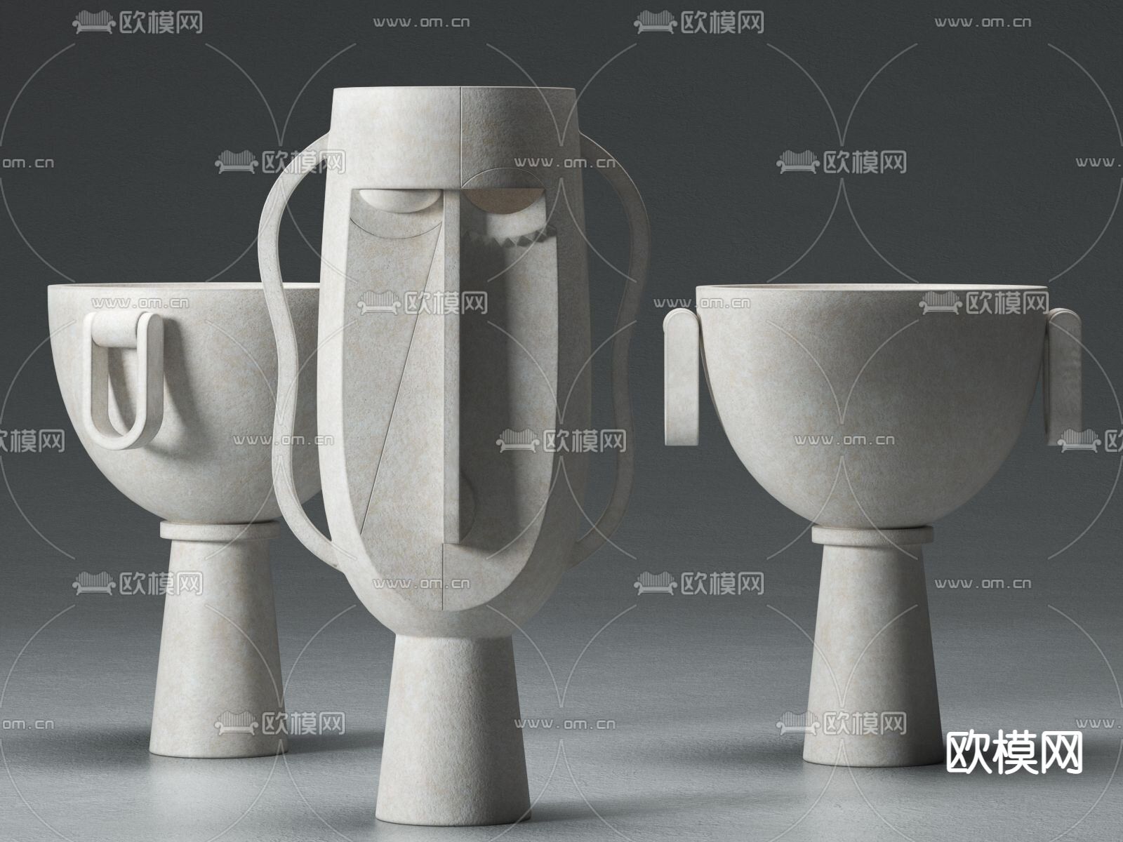 现代艺术陶瓷器皿3d模型