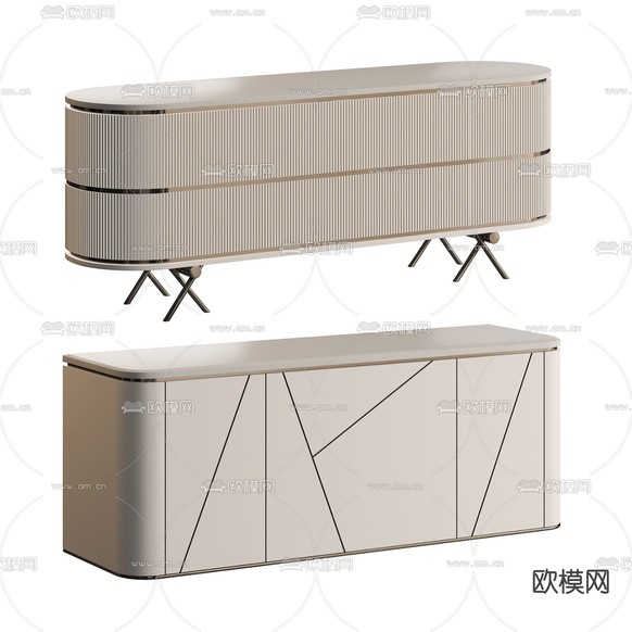 现代电视柜3d模型下载