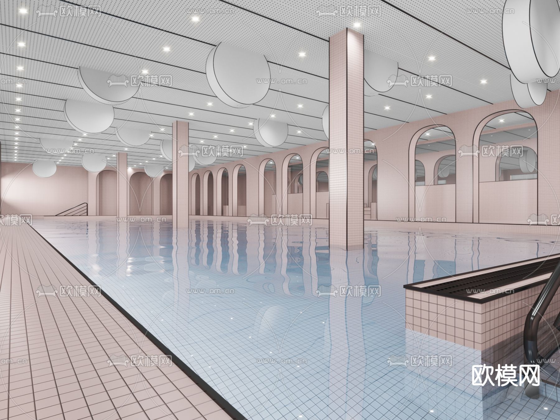 现代游泳馆3d模型下载（渲染图2）