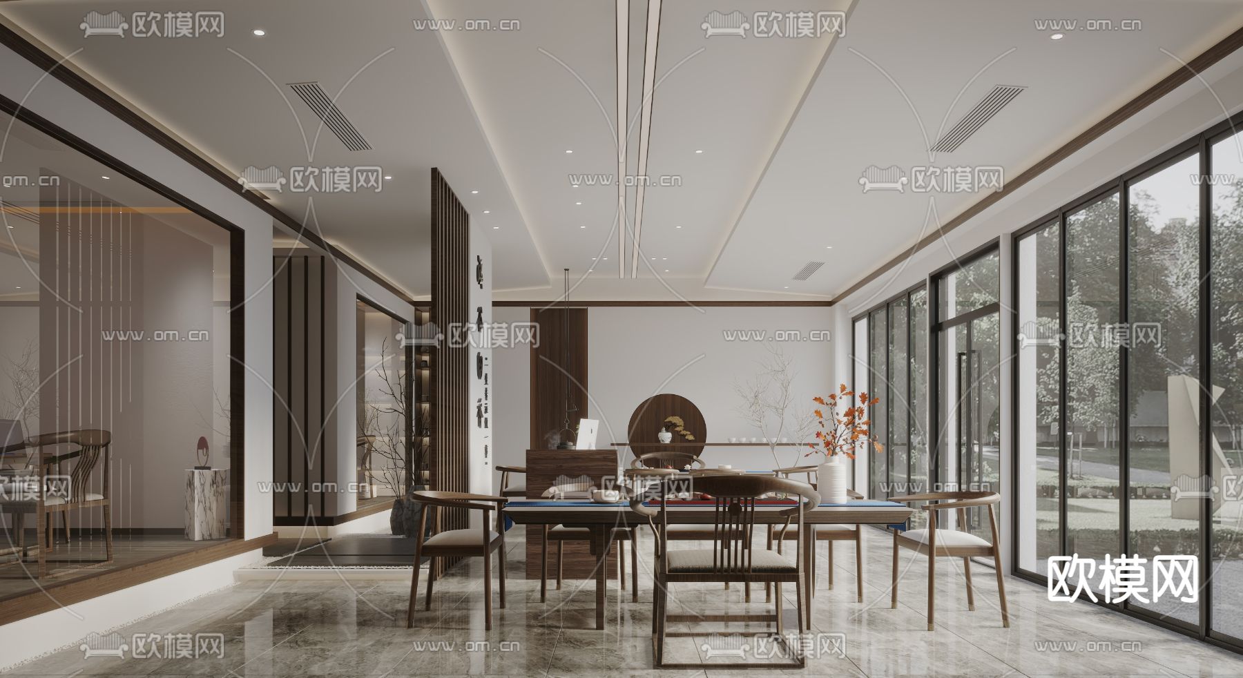 新中式茶楼3d模型