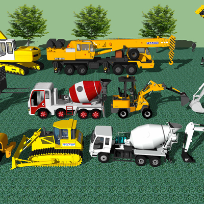  现代拖拉机su模型 