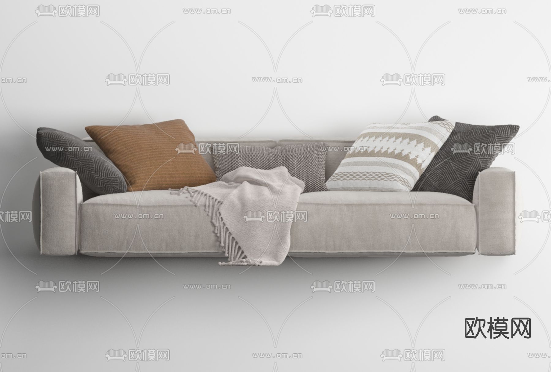 现代布艺双人沙发免费3d模型